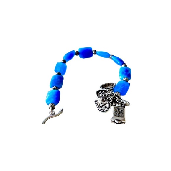 Brighton “Fortune 4” Blue stone Toggle Bracelet. - Picture 2 of 8